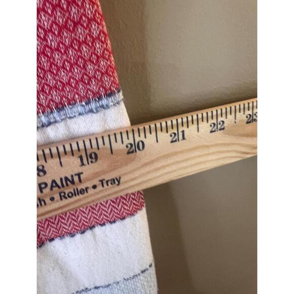 J McLaughlin Red White Stripes Textured Fabric Fringe Hem Straight Skirt Size 12 - Picture 6 of 9